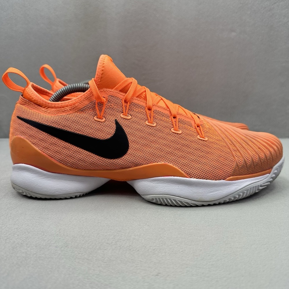 Nike Air Zoom React Mens Size 9.5 Tennis Shoes Orange / Black Hard Court 2017